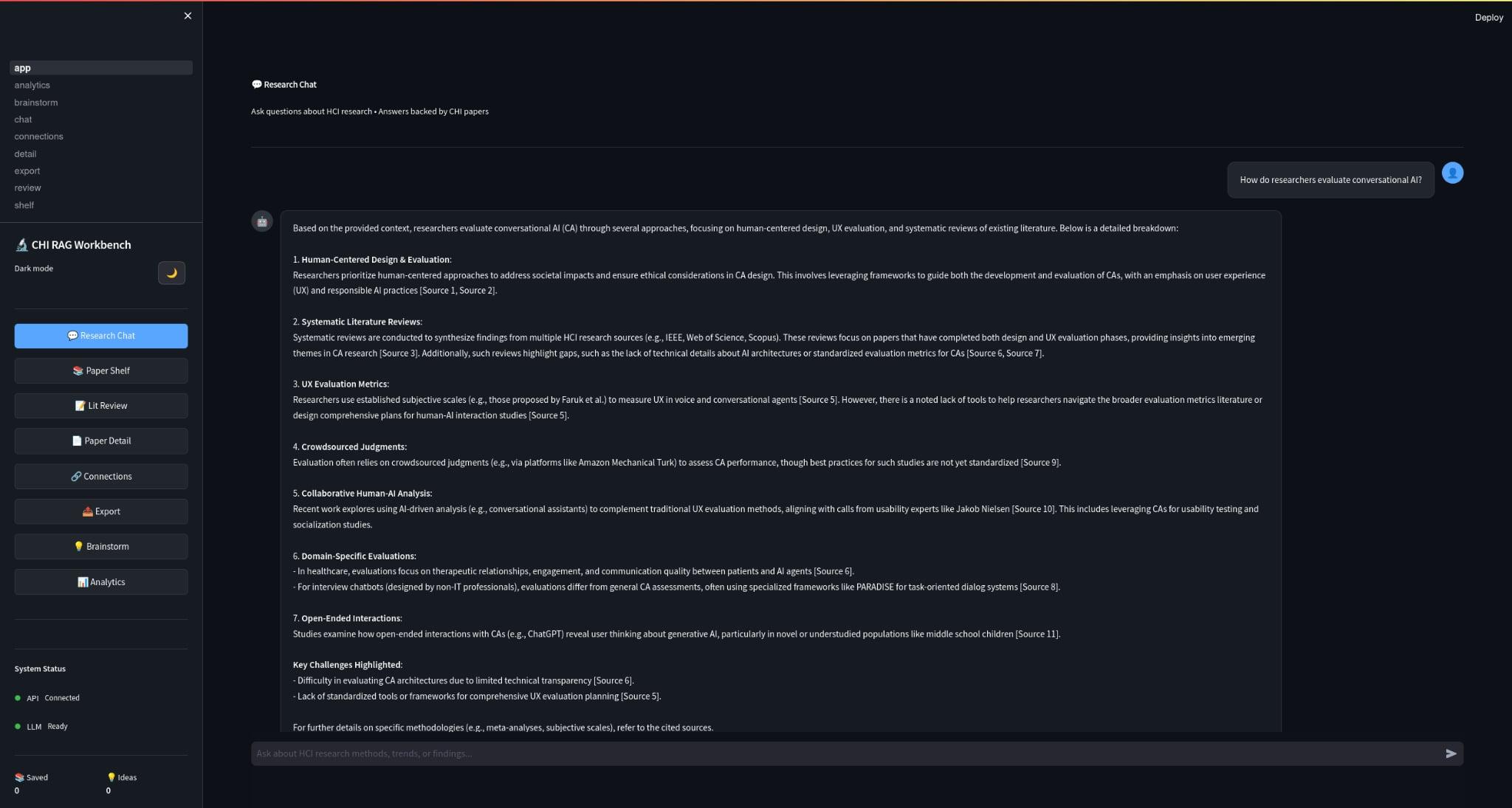 HCI‑LLM: Building a Local Research Assistant for 8,000+ CHI Papers