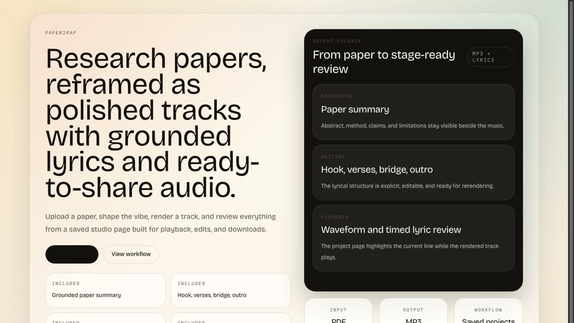 Paper2Rap workflow frame
